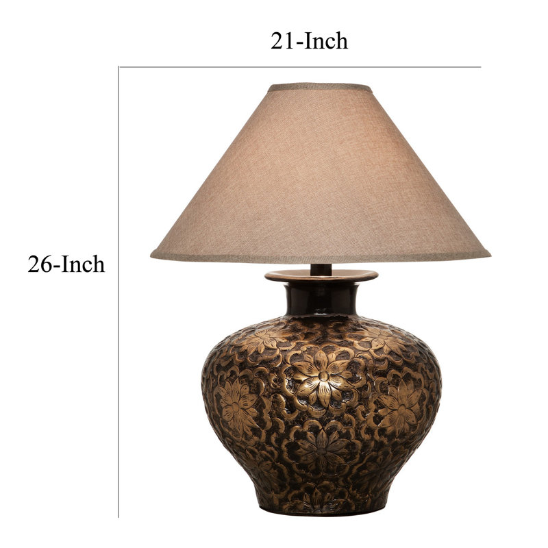 Bolan Concrete Table Lamp, Gold