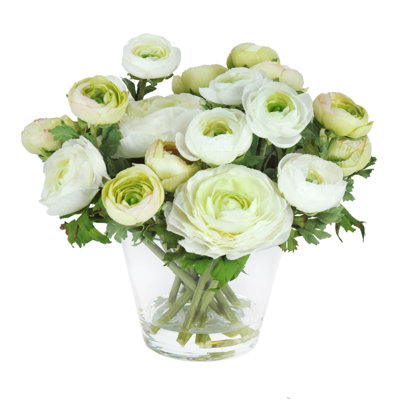 Ranunculus In Glass Vase 10''