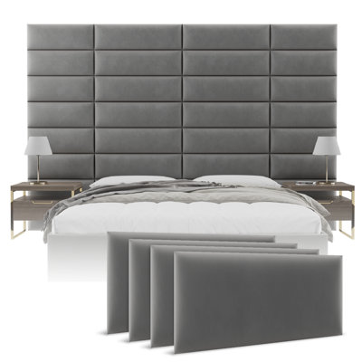 Velvet Wall Paneling in Smoke Gray