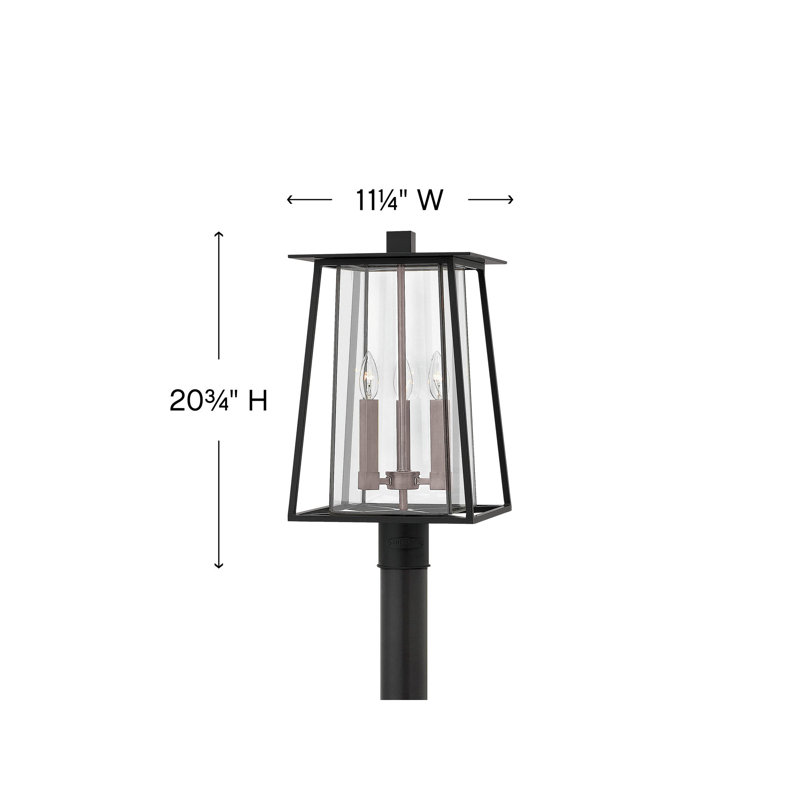 Walker 3-Light Lantern Head, Black/Bronze