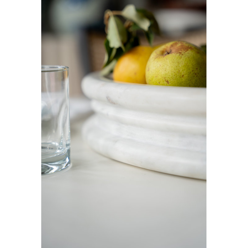 Handmade Marble Decorative Bowl, 3" H x 14" W x 14" D
