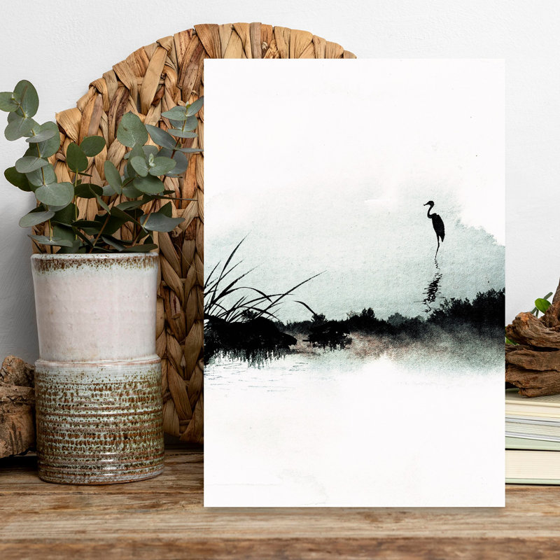 Contemporary Art Elegant Minimalist Serene Landscape Nature Wall Art by Treechild - Wrapped Canvas Print