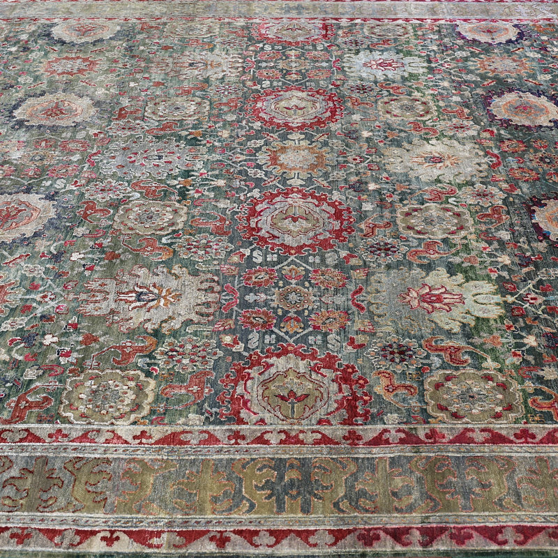 Multicolored Alchemy Traditional Wool Silk Blend Rug - 9'6" x 16'1"