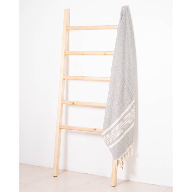 Hisar Turkish Bath & Beach Towel | 100% Organic Turkish Cotton | Hammam | Peshtemal | Fouta Towel, Gray 