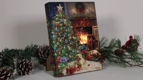 The Holiday Aisle® Mini Lighted Easel Back Canvas 8x6 - Cozy Christmas