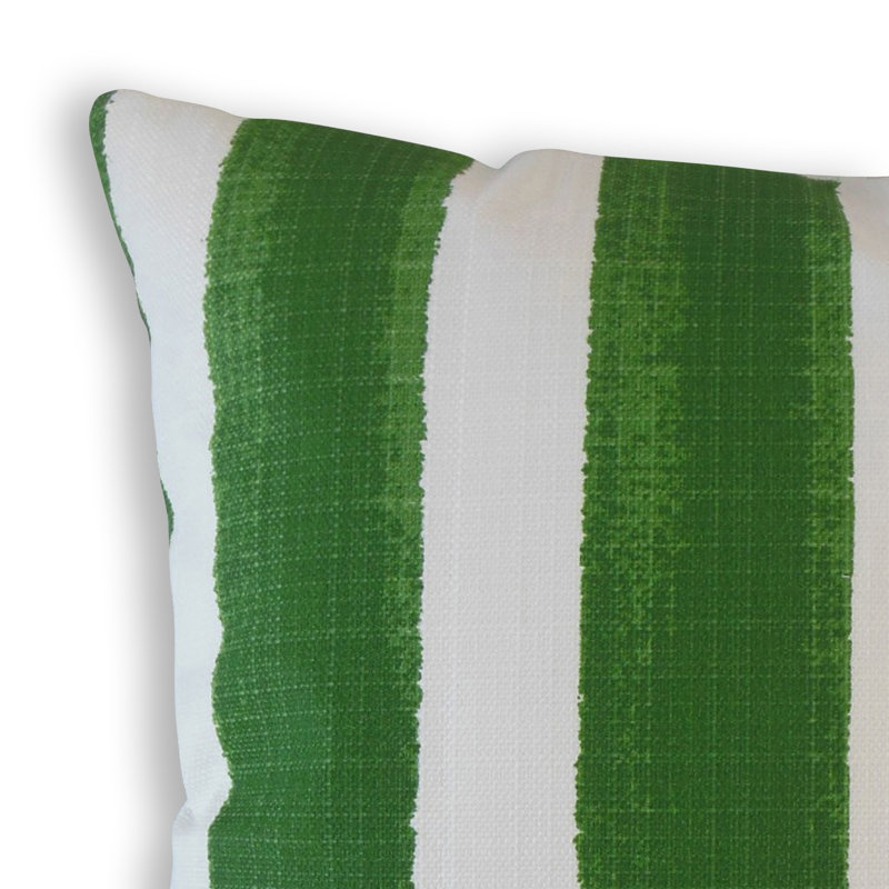 Housse de coussin intérieure / extérieure en polyester orange Nico, 18" x 18", Blanc / vert, Plumes