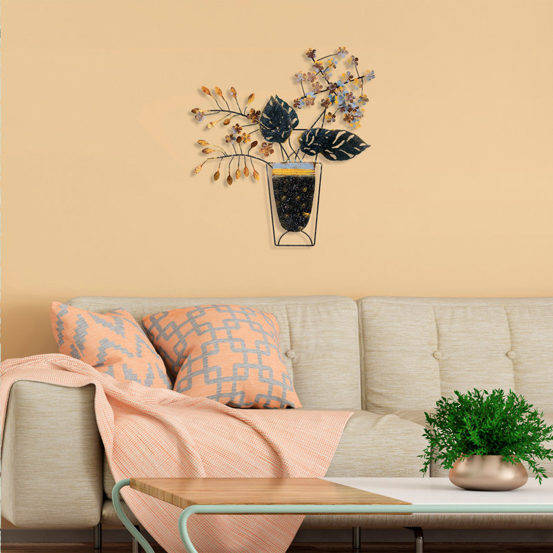 Handmade Decorative Metal Wall Accessory, 18.5 x 21.7 inches | 100% Metal, Thickness: 0.06 inches | Unique Hand-Painted Design, Wall-Mountable | Perfect for Home Decor, Adds Character & Style to Any Space