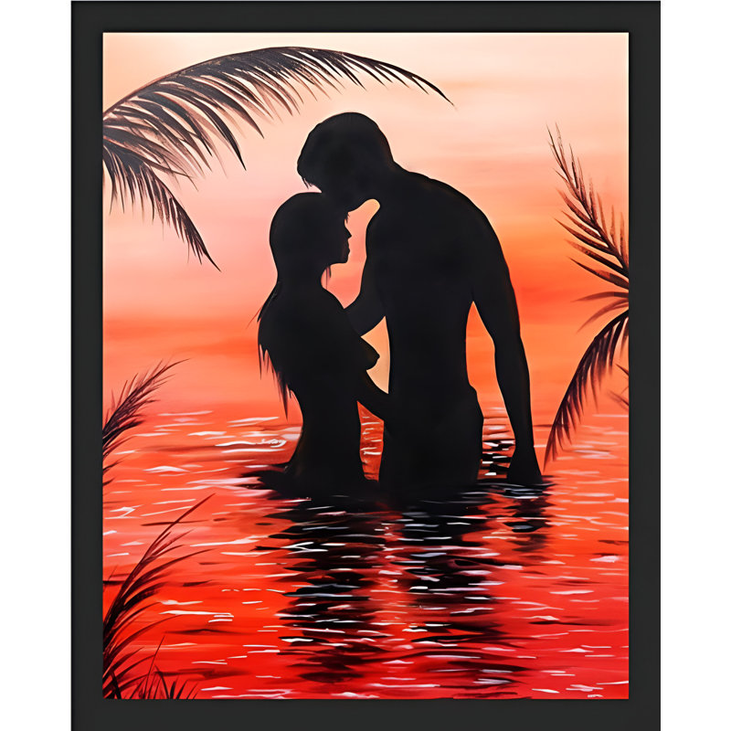 «Bora», reproduction, H 34,5 po x l 26,5 po, Papier avec cadre noir, Pas de tapis