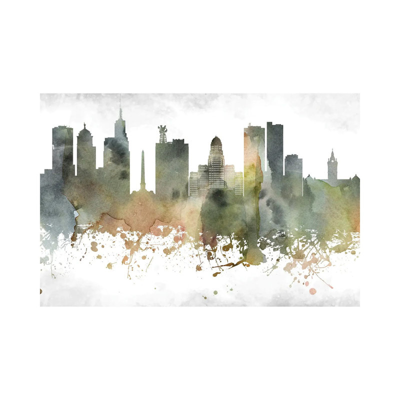 Buffalo Skyline by WallDecorAddict - Wrapped Canvas Print, 20.32cm H x 30.48cm W x 1.905cm D