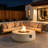 38" Round Propane Fire Pit, 50,000 BTU Outdoor Gas Fire Pit With MGO Stone-Look, Steel Burner, Adjustable Flame, Waterproof Cover & Lava Rocks-284203486