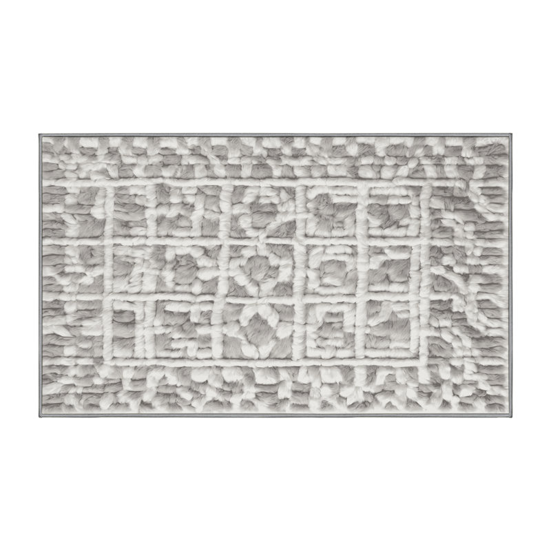 Tapis gris lavable à la machine, Rectangle 2 pi x 5 pi