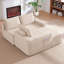 Canapé modulaire 96,9 po avec méridienne en forme de L, canapé modulaire moderne avec assise profonde, canapé rembourré pour chambre à coucher de salon, sans assemblage requis, (tissu velours côtelé), blanc