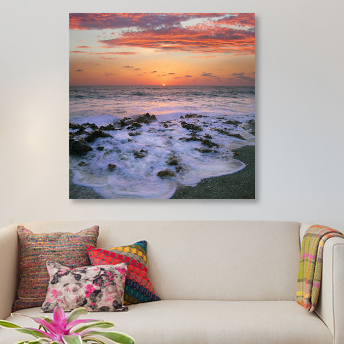 «Coast at Sunset, Blowing Rocks Beach, Jupiter Island, Florida», impression sur toile, H 12 po x l 12 po x P 0,75 po