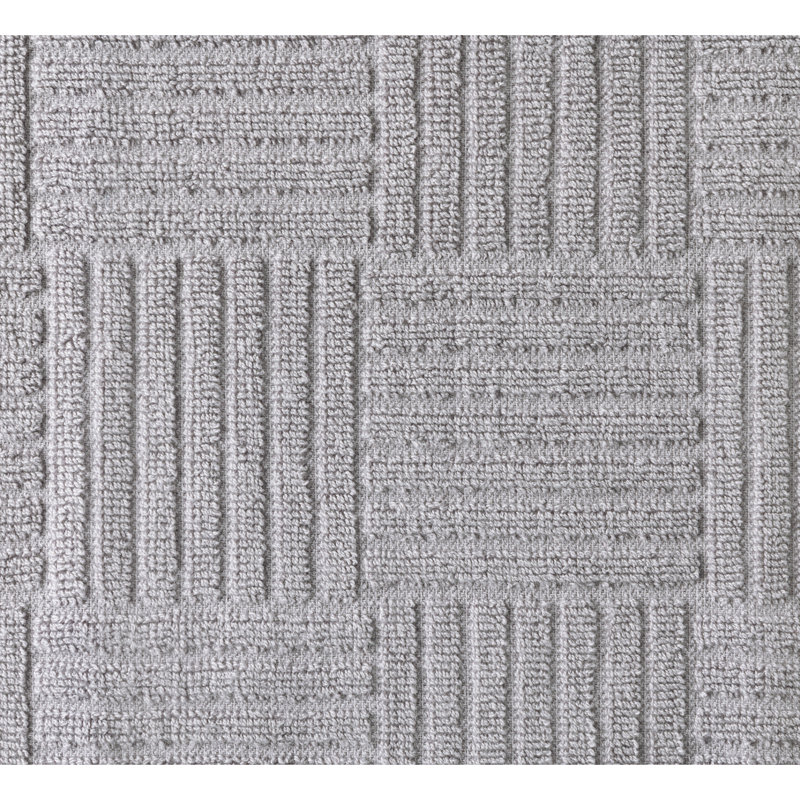 Gray Basketweave Terry Cotton Kitchen Towel Set, 16" x 28"