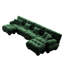 Canapé modulaire Free Combination, canapé en U pour le salon, canapé 4 places avec 2 repose-pieds, vert chenille