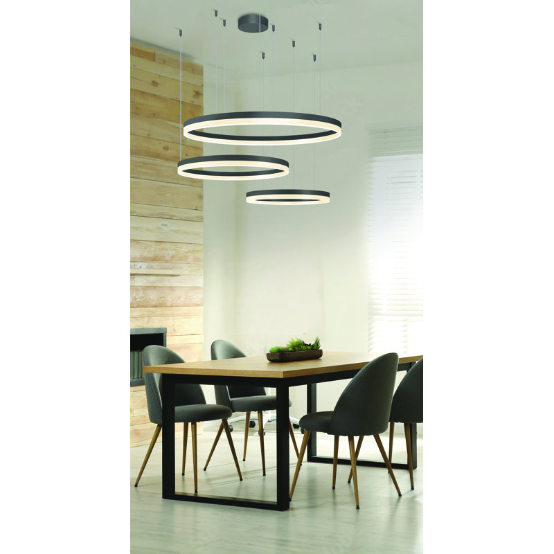 - Light LED Crystal Pendant, Black, Black