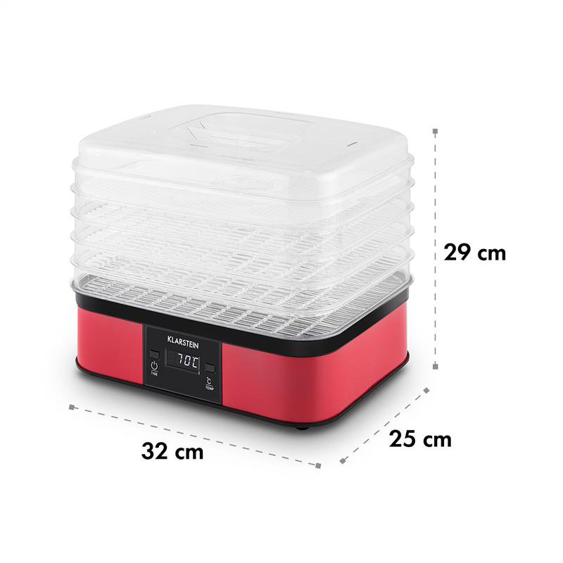 Klarstein 250W Food Dehydrator, Red