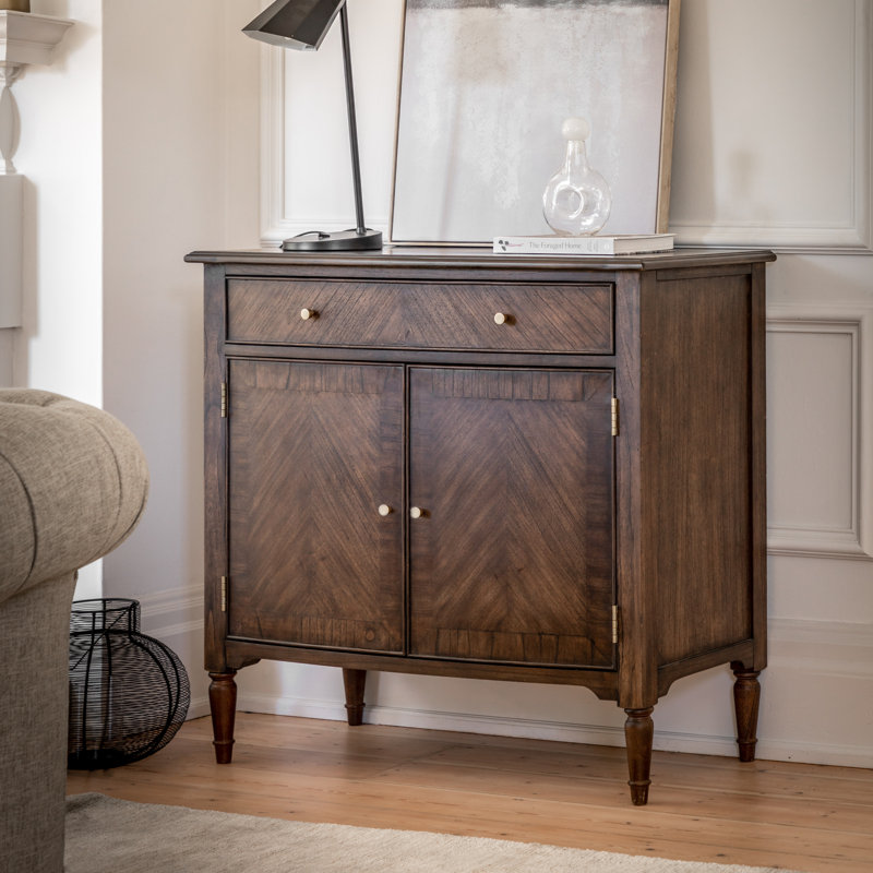 Cleston Solid Wood 2 - Door Rectangle Accent Cabinet, Brown
