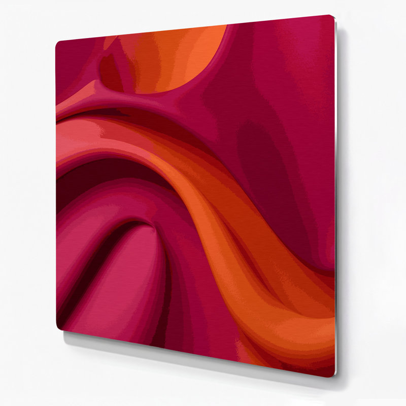 Gradient Abstract 4 Red Metal Wall Art, 16" H x 16" W