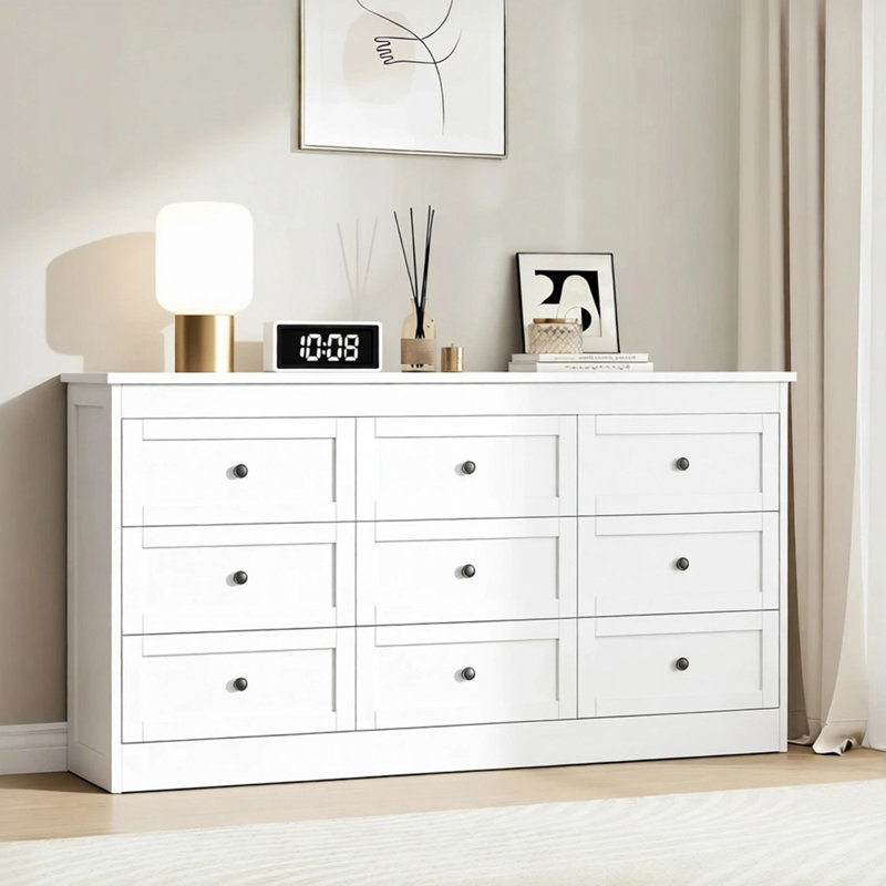 Meruin 59'' W 9 - Drawer Dresser, White