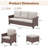 5-Piece Outdoor Patio Wicker Sofa Conversation Set with Armchairs and Ottomans-2061343347