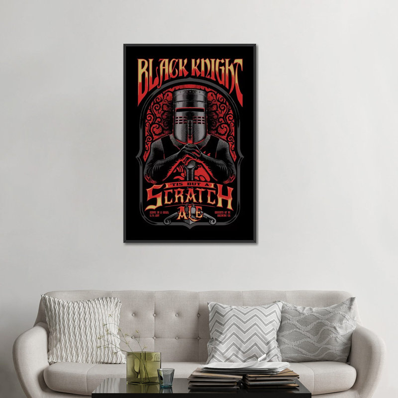 « black knight ale », impression sur toile, H 26 po x l 18 po x P 1,5 po, Toile avec cadre noir, Pas de tapis