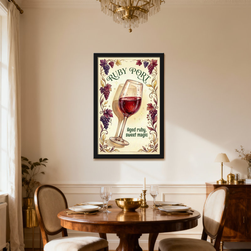 Aliments et boissons Verre à vin rouge rubis, Toile tendue, Ne s’applique pas, H 24 po x l 16 po