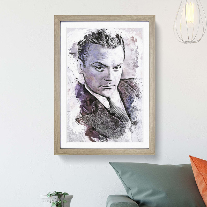 James Cagney in Abstract - Framed Print, Oak Framed, 87cm H x 62cm W x 2cm D