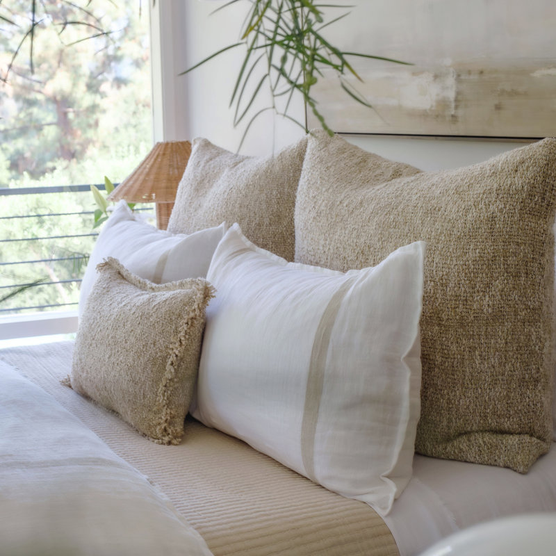 Brentwood Square Pillow Cover & Insert, 14" H x 24" W, Natural