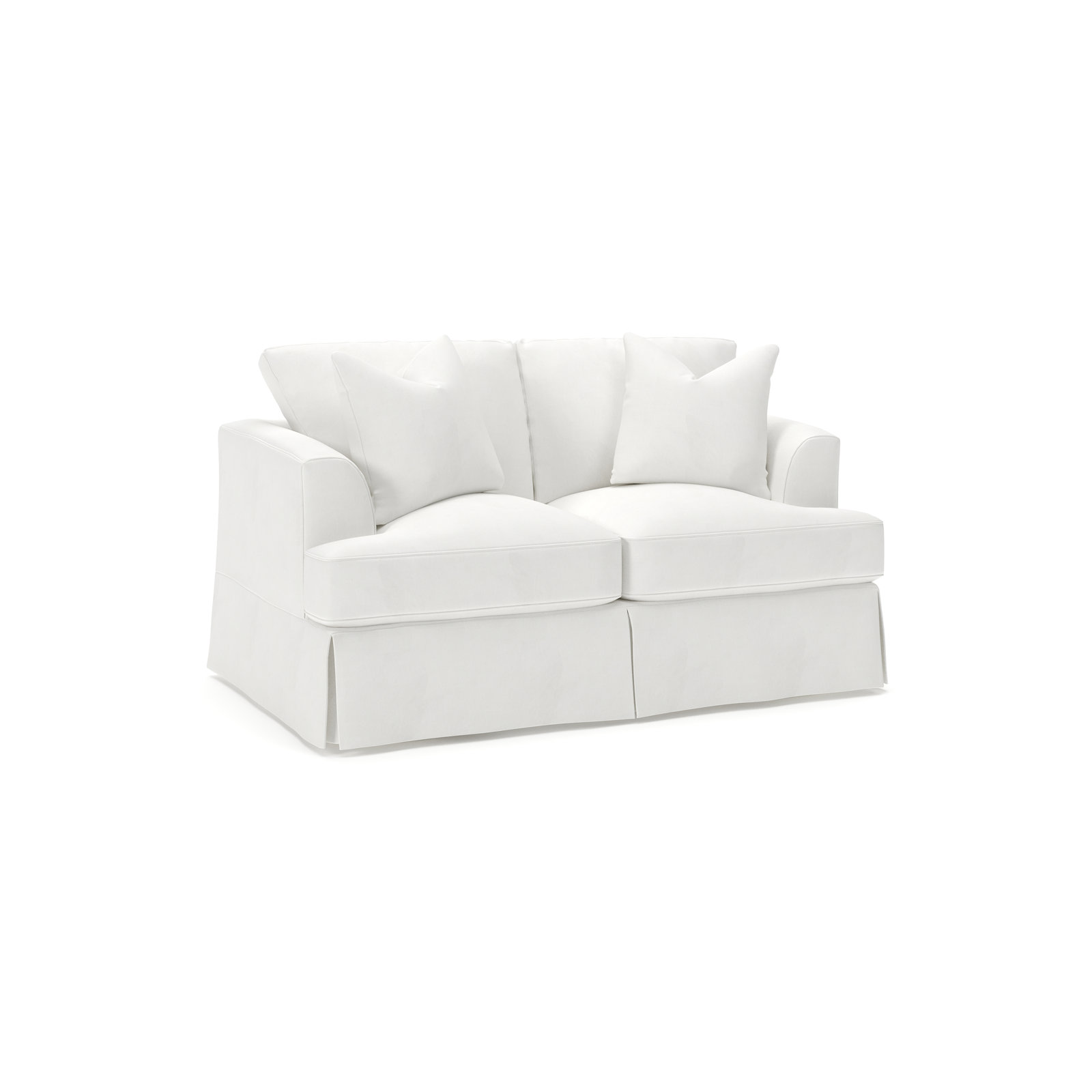 Lucia 66" Loveseat, Classic Bleach White Twill
