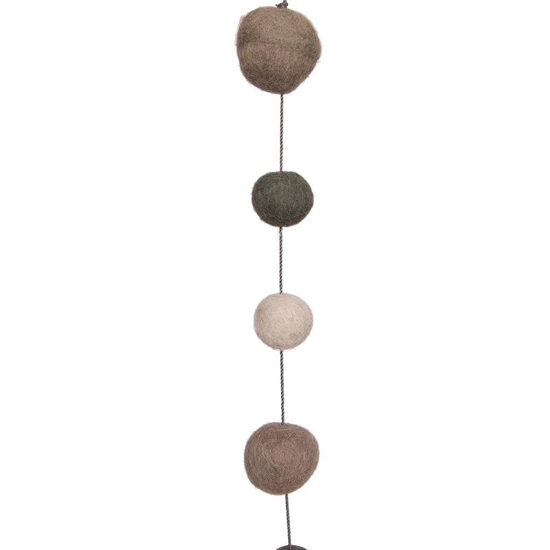Guirlande 72 "Pom Pom, Gris / Argent
