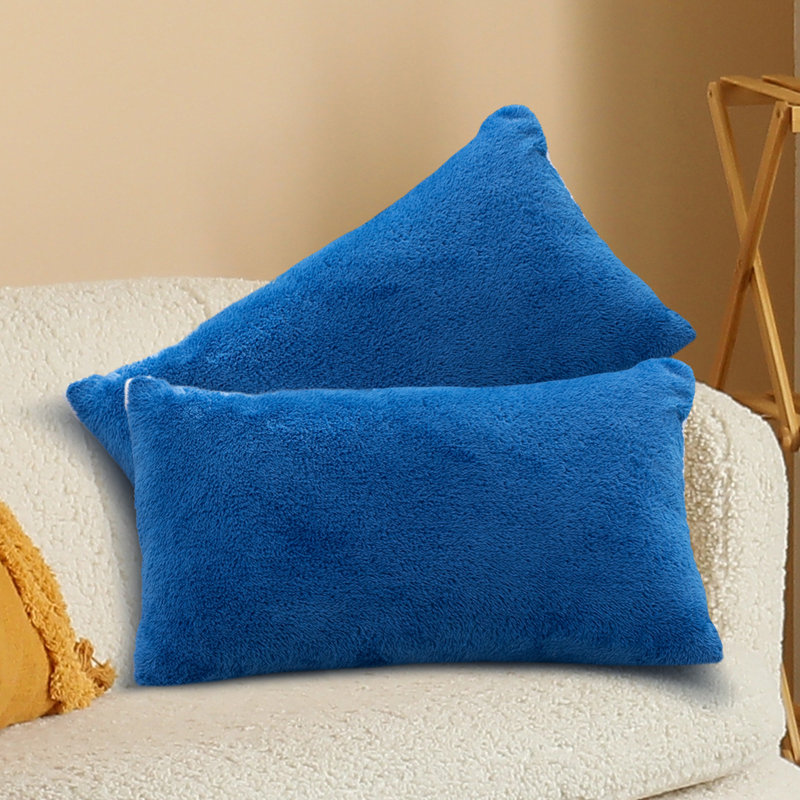 Coussin décoratif, Bleu, H 12 po x l 20 po