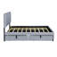 Grand lit plateforme tapissier en velours