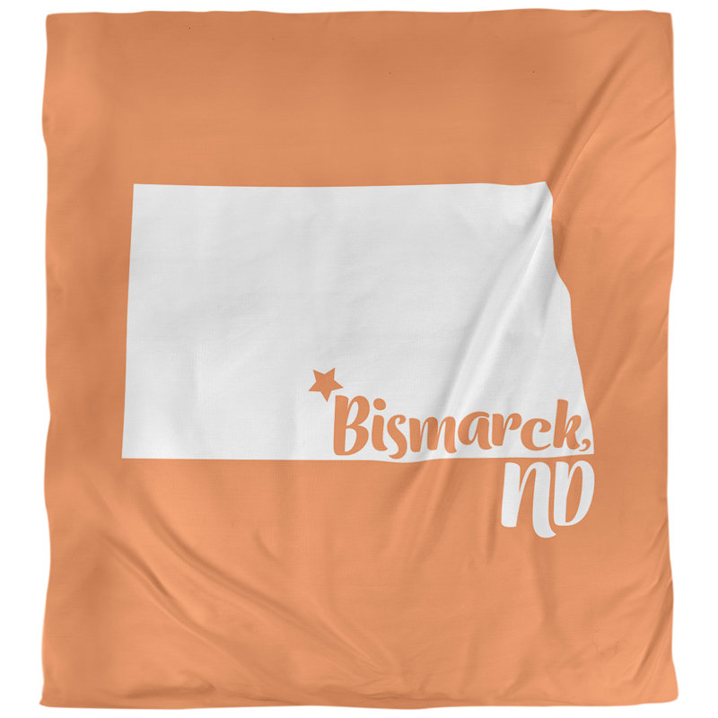 Housse de couette bismarck north dakota, Housse de couette pour très grand lit, Orange, Microfibre