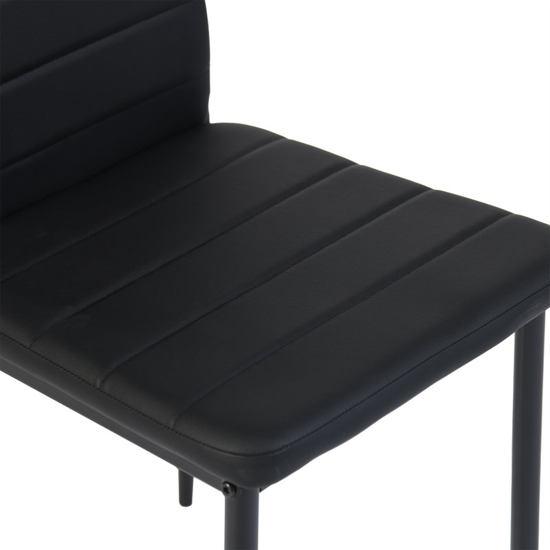Ensemble de table de salle à manger ronde en verre trempé pour 4, 5 pièces pour la salle à manger, Noir, noir, noir, noir