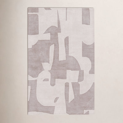 Handmade Abstract Taupe/ Cream Area Rug