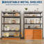 Rangement de garage robuste, étagère en métal, système d'organisation réglable à 5 niveaux, tablettes de garde-manger robustes, unité de rangement d'entrepôt de grande capacité, noir