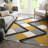 Markovich Gold Modern Geometric Stripes 3D Textured Rug-40578624