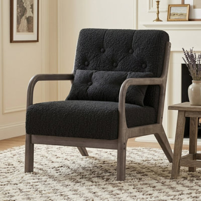 Fauteuil en velours / similicuir de 25,79 po de large Fareham