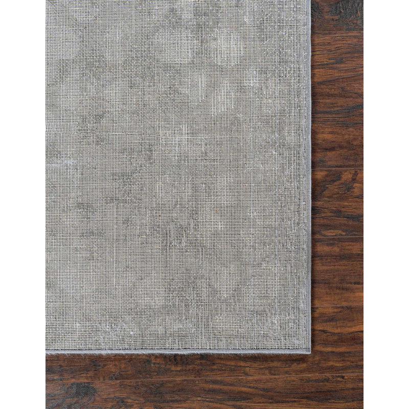 Tapis floral Brandt, Tapis de couloir de 2 pi x 6 pi 9 po, Gris foncé