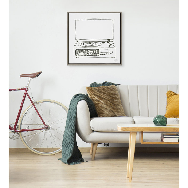 Reproduction d'art sur toile encadrée Victrola, H 22 po x l 22 po