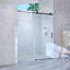 Porte de douche coulissante simple de 56 à 60 po x H 76 po, porte de salle de bain sans cadre avec verre trempé de 1/4 po (6 mm)-120178925