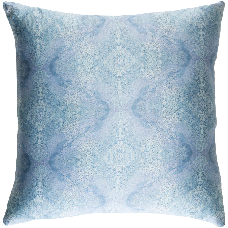 Kalos Damask Silk Throw Pillow, Blue, 20"H x 20"W, Pillow Cover Only - No Insert