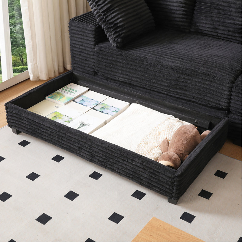 Canapé modulaire 108,6 po, Noir