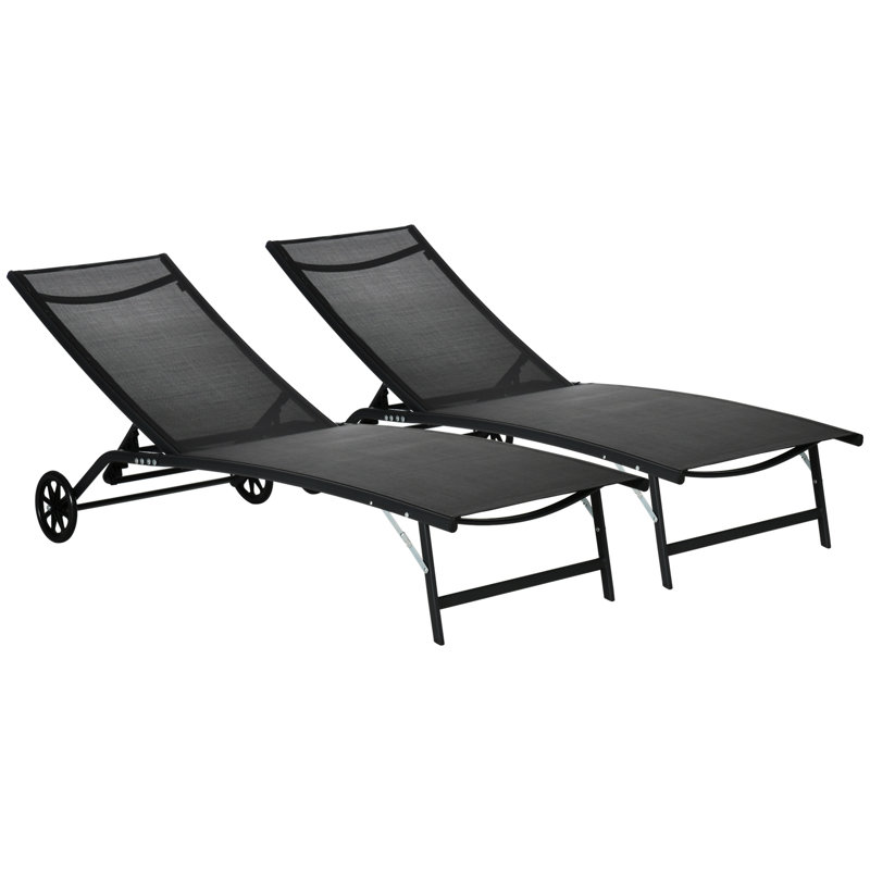 Outsunny Chaise Lounge Outdoor, 1, Black
