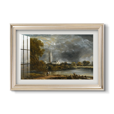 Cathédrale de Salisbury vue des prairies, vers 1831 - John Constable - Estampe encadrée sur mesure