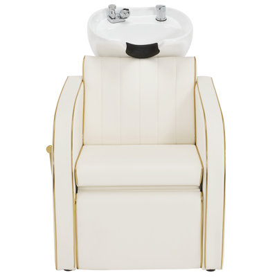 Shampoo Barber Backwash Extended, Adjustable Ceramic Shampoo Bowl Sink Chair
