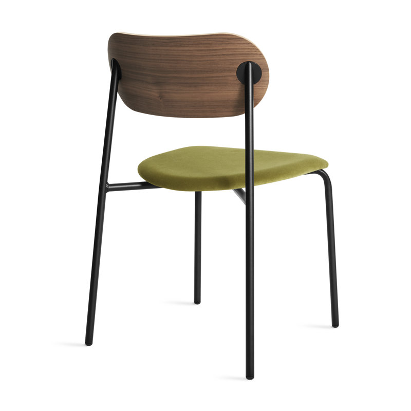 SideBySide Upholstered Dining Chair, Bella Loden Performance Velvet, Walnut