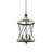 3-Light Farmhouse Lantern Pendant Light, Black Metal Cage with Wood Accents