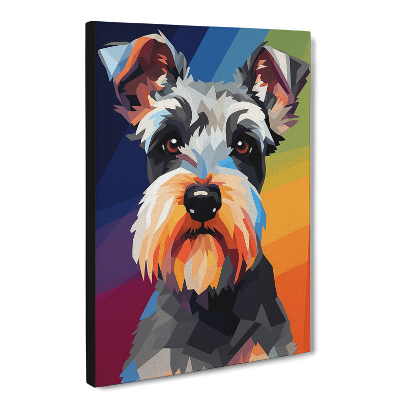 Schnauzer Minimalism - Wrapped Canvas, 50cm H x 35cm W x 3cm D